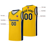 Custom basketball jersey shorts for men and women. Embroidered and printed name, number and logo Yellow