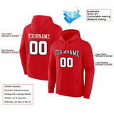 Custom Pullover Sweatshirt Hoodie Red-White-Black