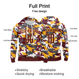 Custom Sweatshirt Hoodie For Men Women Girl Boy Print Your Logo Name Number Yellow&Burgundy