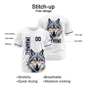 Custom Wolf -White Baseball Uniforms High-Quality for Adult Kids Optimized for Performance