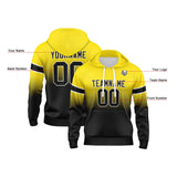 Custom Gradient Hoodie For Man Woman Girl Boy Print Your Logo Name Number Yellow&Black