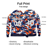 Custom Sweatshirt Hoodie For Men Women Girl Boy Print Your Logo Name Number Orange&Navy