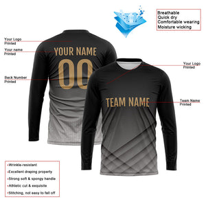 Custom Basketball Soccer Football Shooting Long T-Shirt for Adults and Kids Black