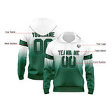 Custom Gradient Hoodie For Man Woman Girl Boy Print Your Logo Name Number White&Green