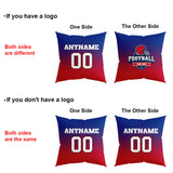 Custom Football Throw Pillow for Men Women Boy Gift Printed Your Personalized Name Number Royal&Red&White