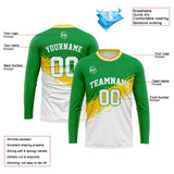 Custom Basketball Soccer Football Shooting Long T-Shirt for Adults and Kids Green&White