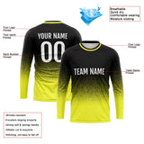 Custom Basketball Soccer Football Shooting Long T-Shirt for Adults and Kids Black-Yellow