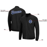 Custom Long Sleeve Windbreaker Jackets Uniform Printed Your Logo Name Number Black-Royal-White