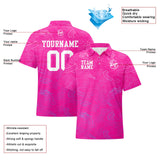 Custom Football Polo Shirts  Add Your Unique Logo/Name/Number Dragon pattern-Pink