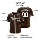 Custom Baseball Jersey Stitched Design Personalized Hip Hop Baseball Shirts Brown-White