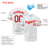 Custom Full Print Design Baseball Jersey white-red