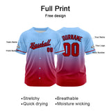 Custom Full Print Design Baseball Jersey red-light blue