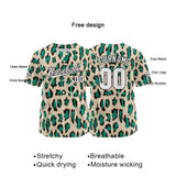 Custom Full Print Design Baseball Jersey green-beige