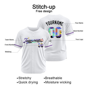 Custom White Baseball Jersey Stitched Design Personalized Hip Hop Baseball Shirts