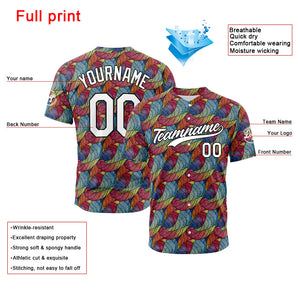 Custom Full Print Design Baseball Jersey Stained glass