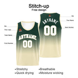 Custom Basketball Jersey Personalized Stitched Team Name Number Logo Green&Cream