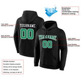 Custom Pullover Sweatshirt Hoodie Black-Kelly green-White