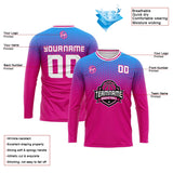 Custom Basketball Soccer Football Shooting Long T-Shirt for Adults and Kids Light Blue&Pink