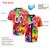 Custom Full Print Design Baseball Jersey Colorful feather