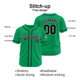 Custom Baseball Jersey Stitched Design Personalized Hip Hop Baseball Shirts Green-Black