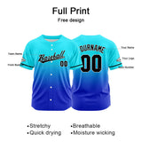 Custom Full Print Design  Baseball Jersey Light Blue&Blue