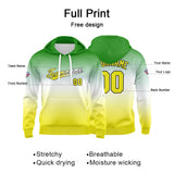 Custom Gradient Hoodie For Man Woman Girl Boy Print Your Logo Name Number Green White