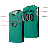 Custom basketball jersey shorts for men and women. Embroidered and printed name, number and logo Light Green&Black