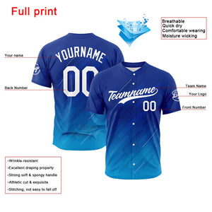 Custom Full Print Design Baseball Jersey navy blue