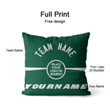 Custom Football Throw Pillow for Men Women Boy Gift Printed Your Personalized Name Number Green & White