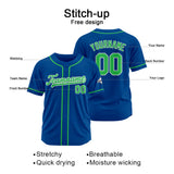 Custom Baseball Jersey Stitched Design Personalized Hip Hop Baseball Shirts Royal-Green