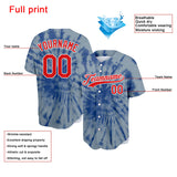 Custom Full Print Design Tie-Dyed Baseball Jersey