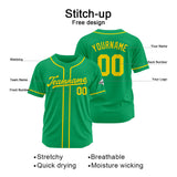 Custom Baseball Jersey Stitched Design Personalized Hip Hop Baseball Shirts Green-Yellow