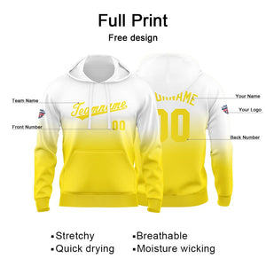 Custom Gradient Hoodie For Man Woman Girl Boy Print Your Logo Name Number Yellow