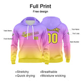 Custom Gradient Hoodie For Man Woman Girl Boy Print Your Logo Name Number Purple  Pink Yellow