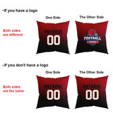 Custom Football Throw Pillow for Men Women Boy Gift Printed Your Personalized Name Number Orange&Red&White&Black