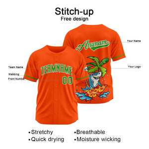 Custom Surfing Shark-Orange Baseball Uniforms High-Quality for Adult Kids Optimized for Performance