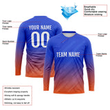 Custom Basketball Soccer Football Shooting Long T-Shirt for Adults and Kids Blue-Orange