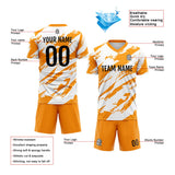 Custom Soccer Uniform Jersey Kids Adults Personalized Set Jersey Worn&Orange&white