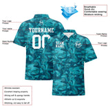 Custom Football Polo Shirts  Add Your Unique Logo/Name/Number Camouflage-Teal