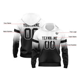 Custom Gradient Hoodie For Man Woman Girl Boy Print Your Logo Name Number White&Black