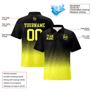 Custom Football Polo Shirts  Add Your Unique Logo/Name/Number Black&Yellow