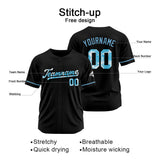 Custom Black Baseball Jersey Stitched Design Personalized Hip Hop Baseball Shirts