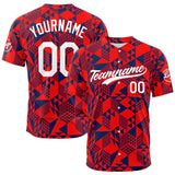 Custom Full Print Design Baseball Jersey red