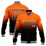 Custom Gradient Varsity Jacket Letterman jacket for Men, Women and Youth Orange Black