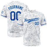 Custom Full Print Design Baseball Jersey white-blue