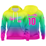 Custom Gradient Hoodie For Man Woman Girl Boy Print Your Logo Name Number Gelb Grün