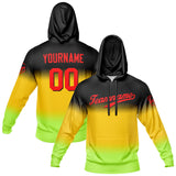 Custom Sweatshirt Hoodie For Men Women Girl Boy Print Your Logo Name Number Yellow Green Gradient