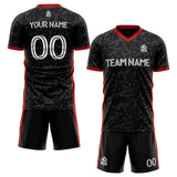 custom soccer set jersey kids adults personalized soccer black