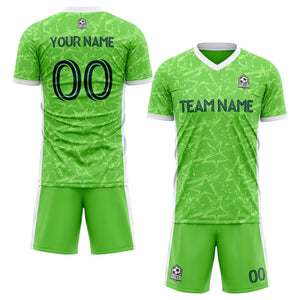 custom soccer set jersey kids adults personalized soccer green