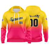 Custom Gradient Hoodie For Man Woman Girl Boy Print Your Logo Name Number Yellow Hot Pink